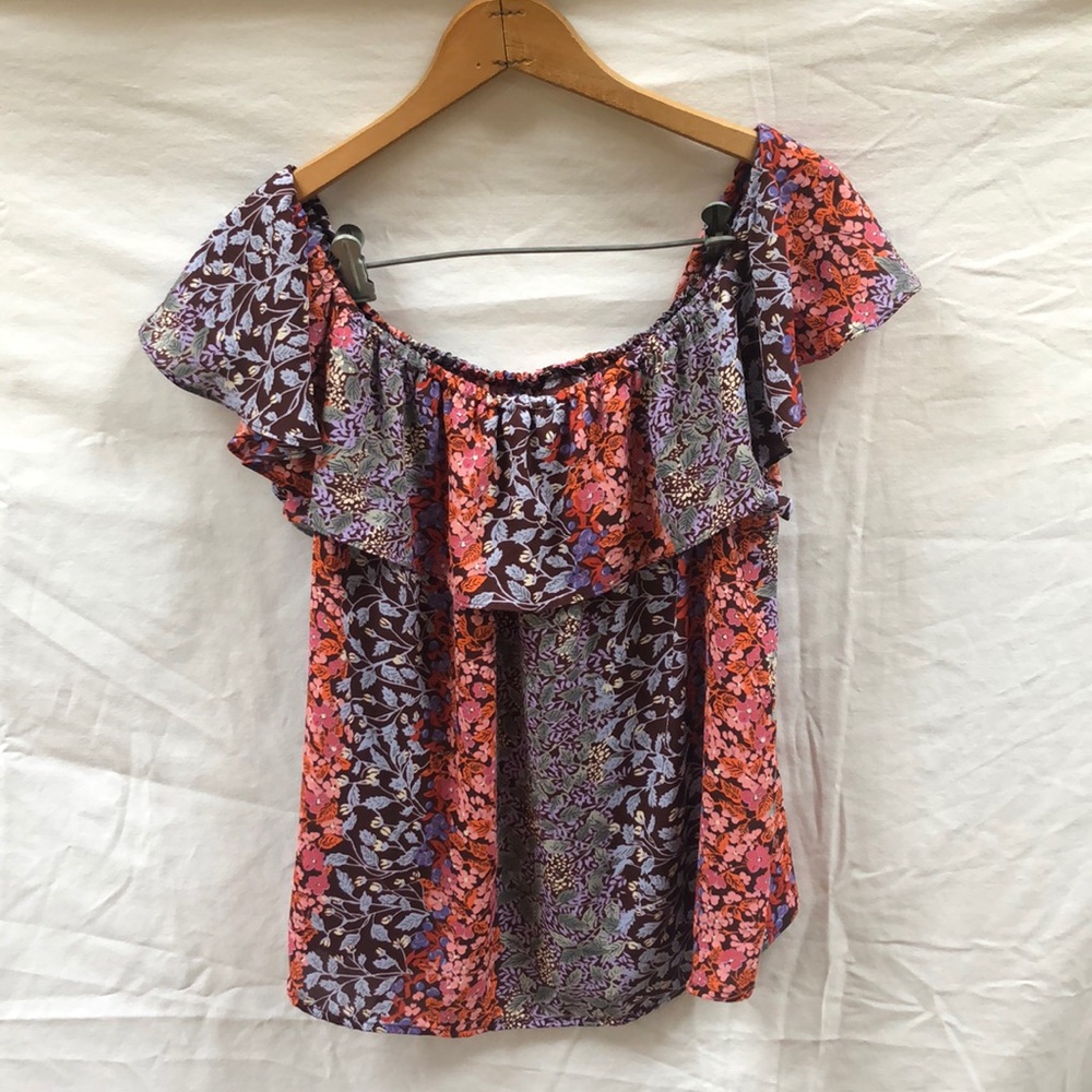 Patterned off the shoulder top